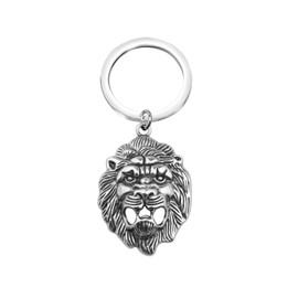 MAOFAED Lion Head Keyring for Car/Purse/Bag, Lion Lover Gift, Lion Keychain for Men/Dad/Husband(lionKyCA)