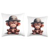 funny animals grumpy ape monkey Throw Pillow