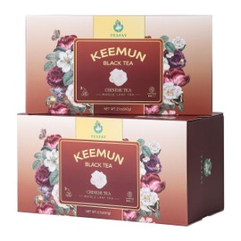 TEAFAY Keemun Black Tea – 20 Count (40 Cups), 100% Natural, Handpicked, Whole Leaf Pyramid Tea Bags, Individually Wrapped, Smooth Fruity Aroma, Caffeinated, Eco-Friendly