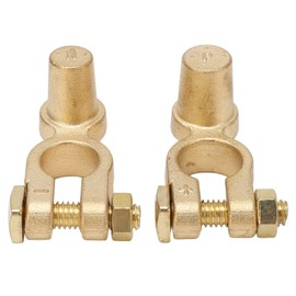 Battery Terminals Clamps,1 Pair SAE to JIS Car Battery Terminal Connector Positive Negative Top Post Brass Battery Terminal for Auto
