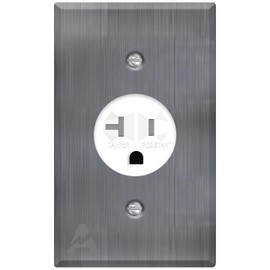 Single Receptacle Outlet Kit, 20 Amp Commercial Grade Electrical Outlet for Appliances, with Standard Size Stainless Steel Wall Plate, UL Listed, Convenient Single Receptacle Bundle