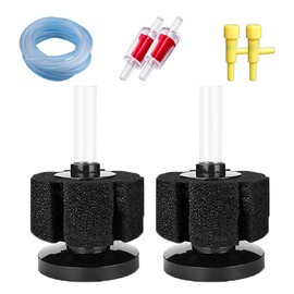 zcyslper Aquarium Sponge Filter Fish Tank bio Biochemical Betta Shrimp Nano Filter with Airline Tubing (S up to 7Gal 2 Pcs)