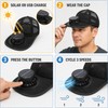 Solar & USB Rechargeable Fan Baseball Cap, 3-Speed Mesh Cooling