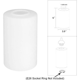 3 Pack White Frosted Glass Shade Covers, Cylinder Glass Lamp Shade Replacements for Light Fixtures, 1-5/8 Inch Fitter Globes Lampshades for Chandelier Wall Sconces Pendant Lights Bath Vanity Lights