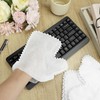 QWORK White Microfiber Dusting Gloves, 60 Pieces Dusting Mitt, Wipes