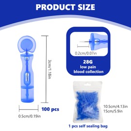 100 Stück Pickel Ausdrücken Werkzeug, Einweg Akne Pickel Nadeln ABS Blaues, Mitesserentferner, Einweg Mitesser Makel Entferner für Schönheitssalon und Zuhause