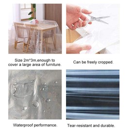 2 Pack Furniture Clear Cover Plastic Duty Water and dustproof Resistant Sofa Slipcover Plastic Sofa Cover Protection Covers for Moving Long Term,118" x 78"（300CM*200CM)