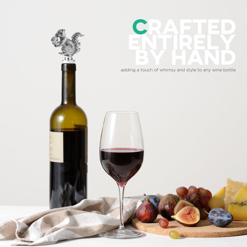 Homestia Squirrel Wine Stopper, Bottle Stopper Wine Saver, Reusable Wine