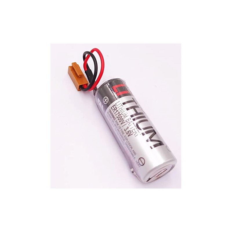 (2-Pack) 2700mAh 3.6V ER17500V PLC Lithium Battery ER17/50 with Plug