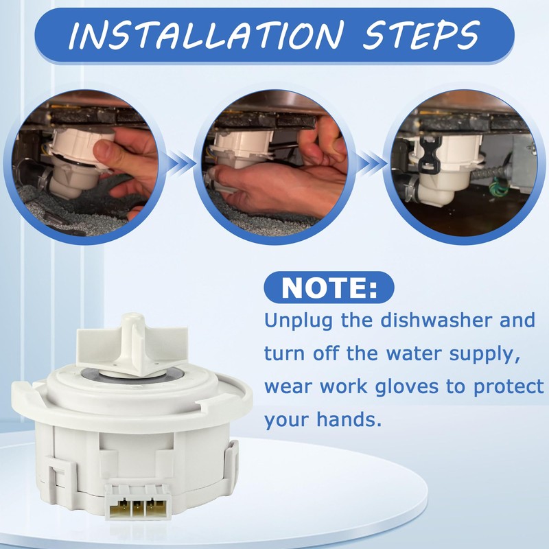 Dishwasher Drain Pump EAU62043401 EAU62043403,Fit for L-G Ken-more Dishwasher/Dryer, Replace