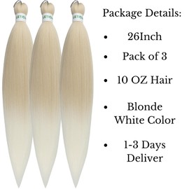 Blonde White Braiding Hair Prestretched Braiding Hair Extensions