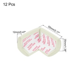 MECCANIXITY 12 Pack Soft Corner Protector, Rubber Foam Furniture Proofing Corner Guards Edge for Fireplace Table Stair, White