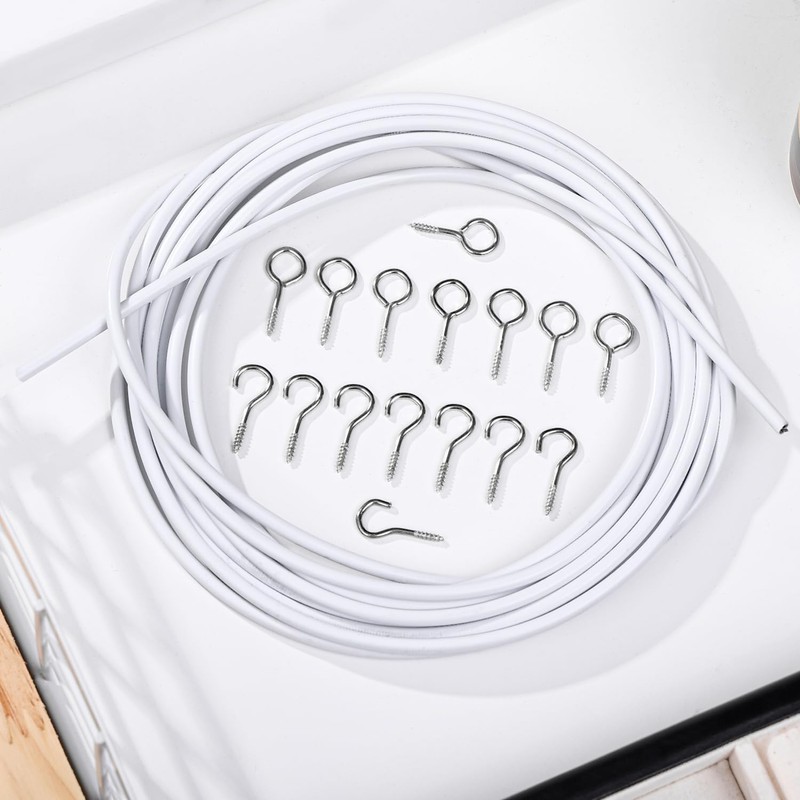 Net Curtain Wire and Hooks Set 10M Curtain wire and