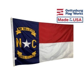 2x3' North Carolina Flag - All Weather Nylon & Reinforced Fly End Stitching - Made in USA