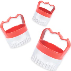 3 Pcs Fluted Round Biscuit Cutters with Handle 3" 3.5" 4", Scalloped Biscuit Cookie Cutter Set, 0.4mm Stainless Steel, 2-Inch Deep Design