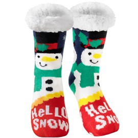 Niofind Slipper Fluffy Socks for Women Men, Thermal Socks Knitted Socks Christmas Socks, Winter Fuzzy Bed Slipper Socks With Grippers, One Size Non Slip