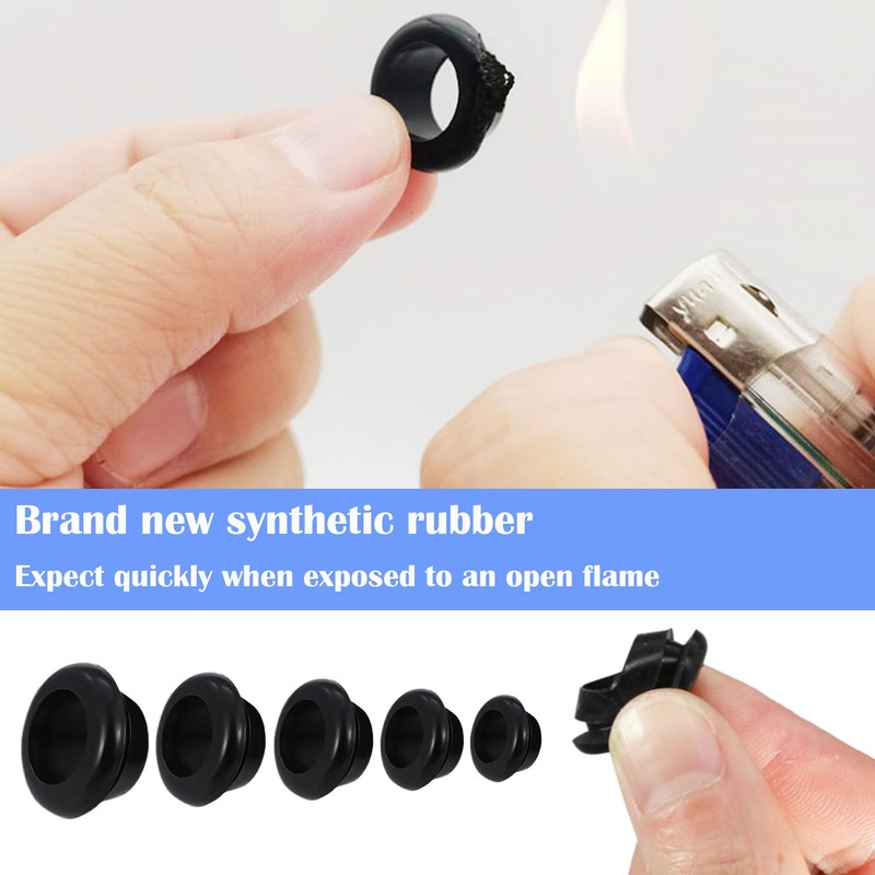 Pack of 50 Rubber Cable Grommet Rubber Grommets for Cable