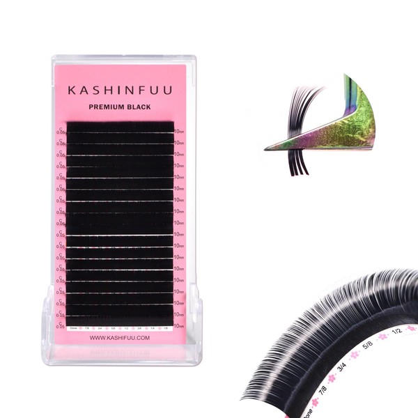 Kashinfuu Eyelash Extensions 0.05mm Thickness CC Curl Length 16mm Premium
