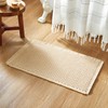 TYUU Boho Bathroom Rugs, Super Absorbent Non Slip Waffle Bath