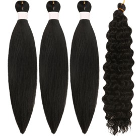 Black Braiding Hair Pre stretched for Bob Boho Braids Pre stretched Boho Braiding Hair