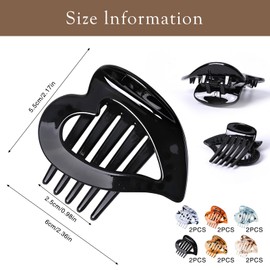 atnayo 12 Pcs Flat Claw Clips for Thick Thin Curly Hairs, Non Slip Strong Hold Resilient Spring Action Flat Hair Clip