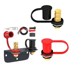 Remote Battery Terminals with Mounting Bracket and Cables, Battery Jump Post Relocation Kit for Trucks Car ATV RV UTV Tractor Mower Boat,Terminal Jumper Charging Tool,with Dust Cap