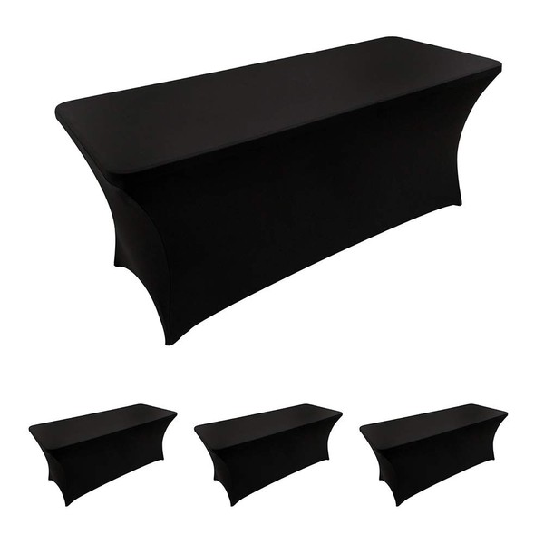 LZY 4 Pack Spandex Table Covers 6 Feet, Stretch/Fitted Table