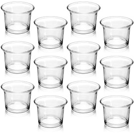 Ycxvacop Glass Votive Candle Holders,Glass Tealight Candle Holder,Tea Light Candle Holder Glass Tea Lights Holders,Clear Glass Tea Light Holders,Tealight Holder for Wedding,Party,Home Decor,Set of 12