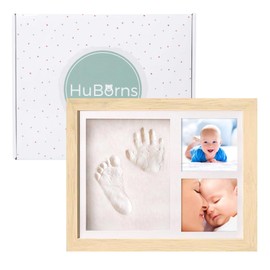 HuBorns - Hand and Footprint Set Baby to Create a Unique Souvenir, Picture Frame for Baby Footprint Set, Plaster Cast Baby Hand and Foot for Newborns, Ideal Decoration for a Baby Room