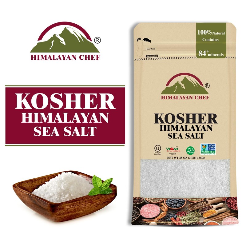 Himalayan Chef Kosher Sea Salt, Fine Grain Kosher Salt, Replacement
