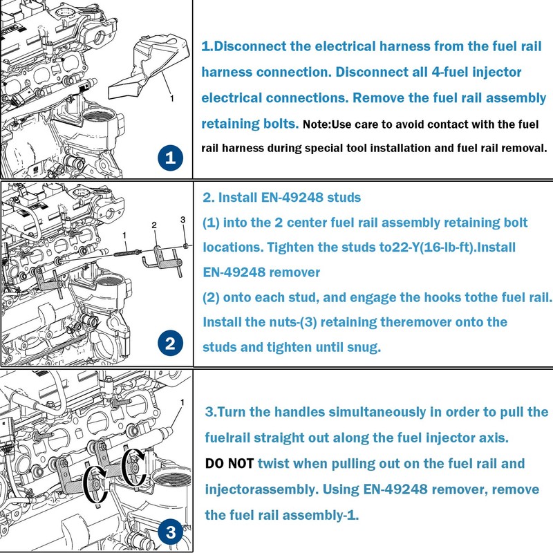 6706 Fuel Injector Rail Assembly Remover EN-49248 & GM245 Fuel