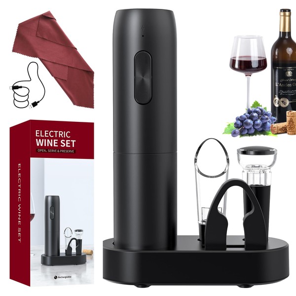 Electric Wine Opener Rechargeable Electric Wine Bottle Opener 6in1 with