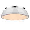 Golden Lighting 3602-14 CH-WH Duncan Flush Mount, Chrome with White