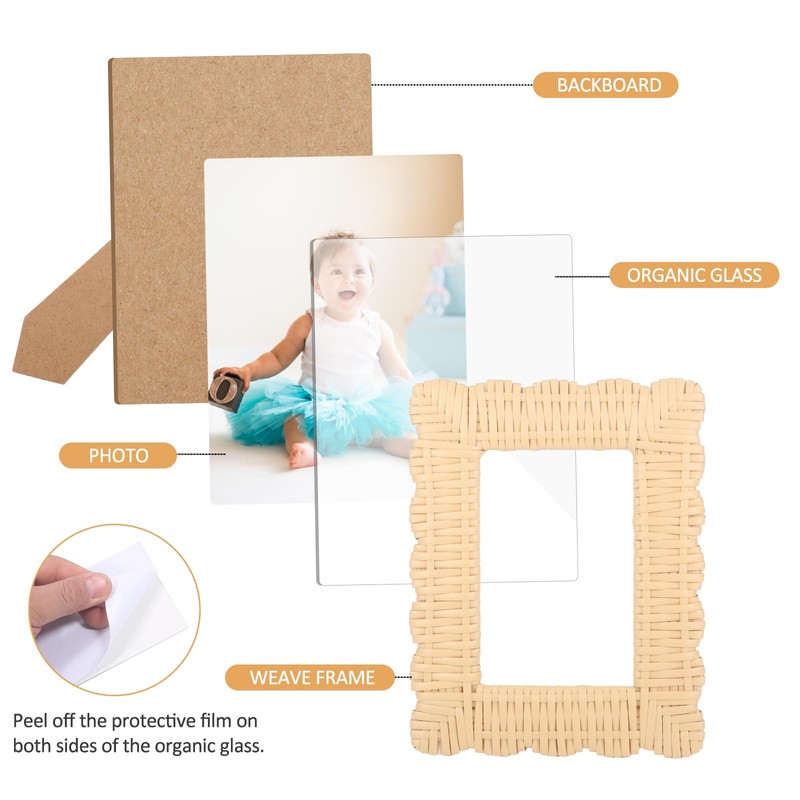 New Mom Gifts,Mommy and Me Picture Frame,Boy Mom Rattan Decor