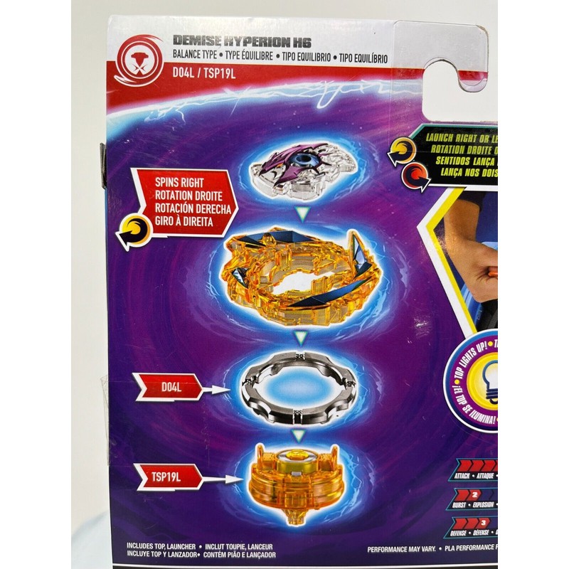 Beyblade Burst Surge White Gold Shark Launcher Light Up Rt