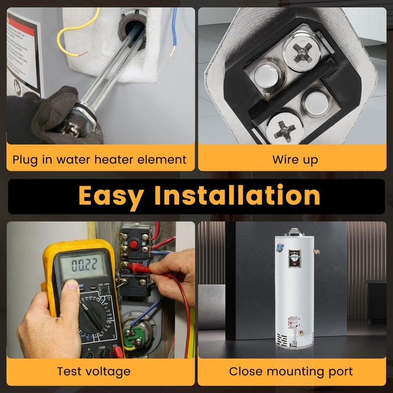 100108283 Stainless Steel Water Heater Elements (2-Pack) Compatible with Multiple