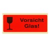593101 Caution Glass Labels 90 x 35 mm Red Pack