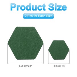 PATIKIL Nylon Repair Patches 2.5"x2.5" / 1.5"x1.5", 4 Pack Down Jacket Patch Hex Shaped Fabric Repair Tape for Repairing Clothing Jacket Tent Bag Outdoor Gear, Dark Green
