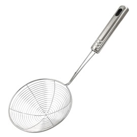 LDEXIN 5.5" Stainless Steel Spider Strainer Skimmer Pasta Strainer Spoon for Frying and Cooking, Asian Strainer Ladle with Long Handle, 12.8" Long