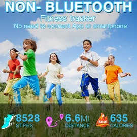 Focwony Non-bluetooth Led Fitness tracker watch,Digital Pedometer watch,with Step Counting/Distance/Calories/Stopwatch/Alarm Clock, Great Gift for Kids Teens Girls Boys Xmas (Square - blue)