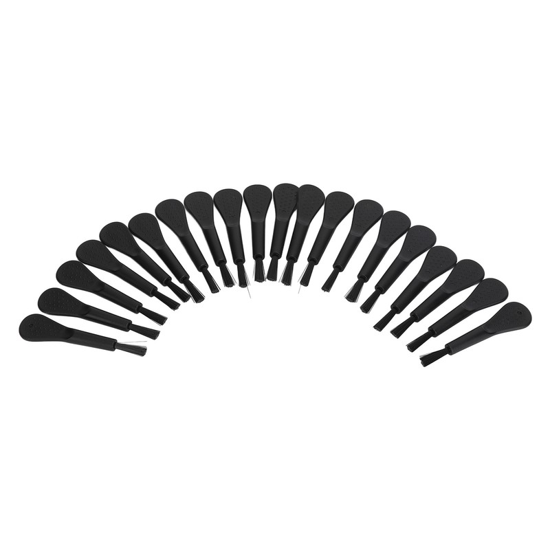 20pcs Black Handle Black Hair Sound Aid Cleaning Brush Professional