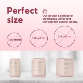 HYOUJIN 18pc Self-Grip Ceramic Ionic Thermal Hair Rollers,Hair Rollers for Salon Quality Hair Blowout Look for Long or Short Hair,Hair Roller Set Perfect for Sleeping In(White)(60mm,48mm,36mm)