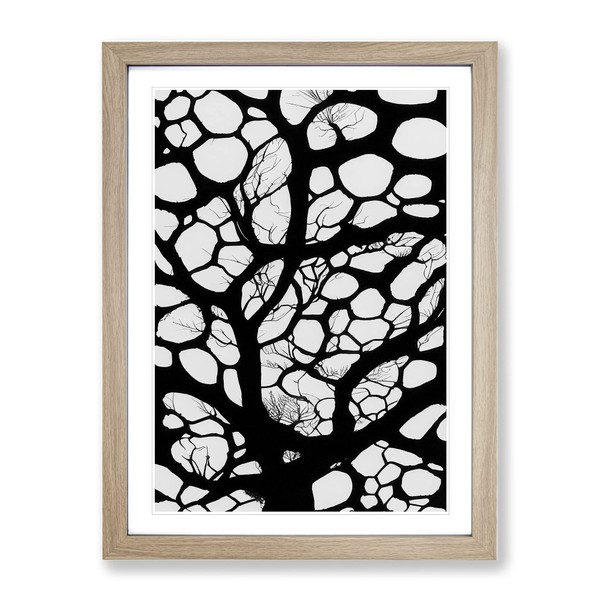 A Monochrome Tree No.6 Framed Print for Living Room Bedroom