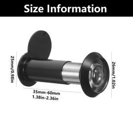 Door Peephole, Spy Hole for Front Door, Zinc Alloy, Ultra Hd Wide Angle Peephole with Privacy Cover, for 35-60mm Doors, for Home Hotel Safety(Black)