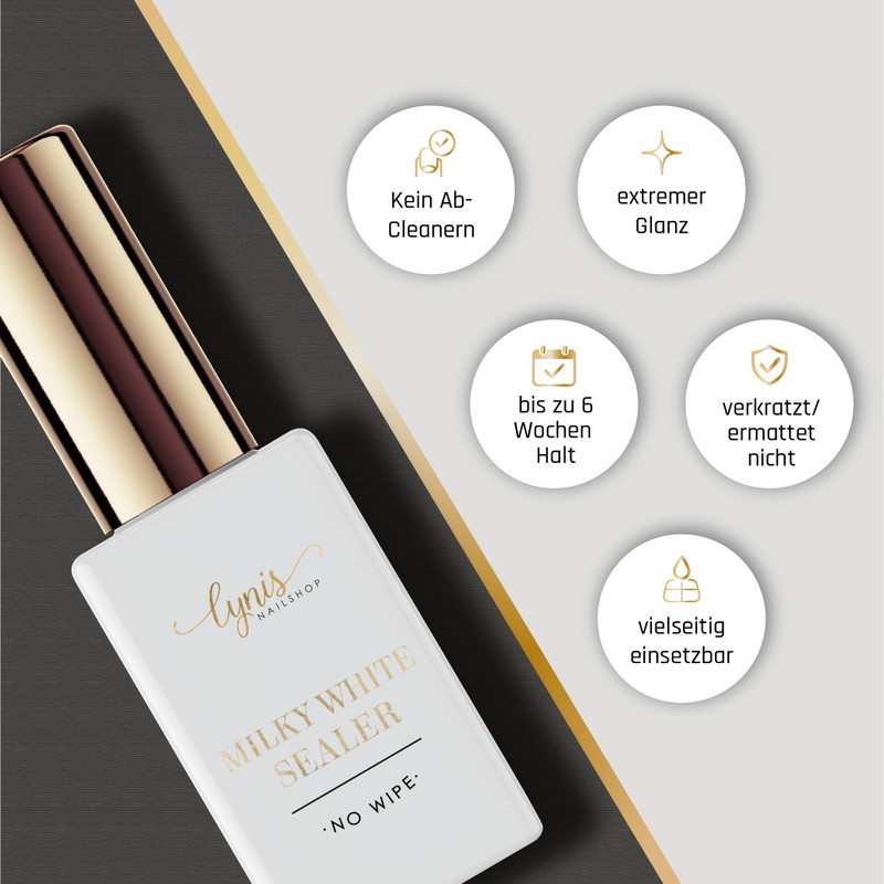 Lynis-Nailshop.de Milky White Sealer for Nails 10 ml with Effect