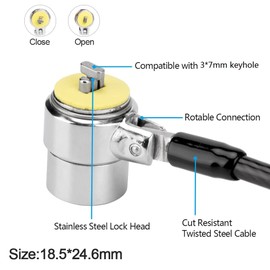 LORADAR 10Pack Laptop Security Cable Lock Anti Theft 6.7Feet for Laptops, Monitor & Other Devices (Keyed Different+Master Key)