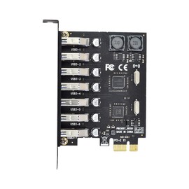 Xiwai - Adaptador de tarjeta de expansión PCI-E a USB 3.0 HUB PCI Express de 7 puertos para placa base