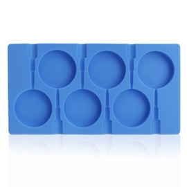 Large Lollipop Mold, Beasea 6 Cavity Silicone Lollipop Molds, Sucker Molds Hard Candy Molds for Chocolate Candy Ice Lollipop Ball Molds Kitchen Tray with 50 Lollipop Sticks - Blue