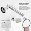 Stainless Steel Toilet Roll & Towel Holder Set – Wall-Mounted
