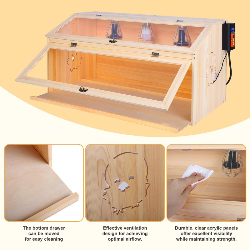Brooder Box for Chicks, 32" Chicken Nesting Box with Heat